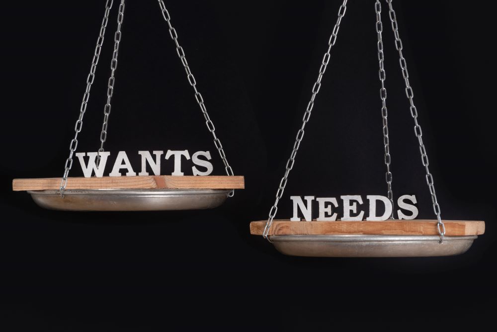 Needs vs. Wants: Determining Necessities