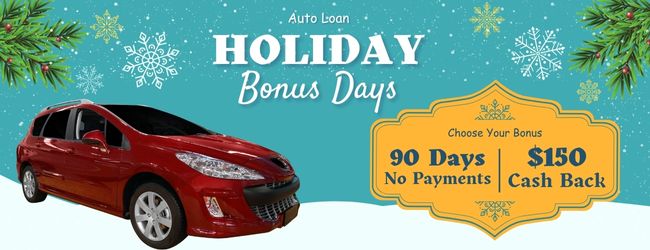 préstamo de auto días de bonificación de vacaciones coche rojo con banco de nieve en la nieve